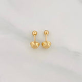 Stud Earrings Plain Bead 0.4g / in / 3mm Yellow Gold 18K