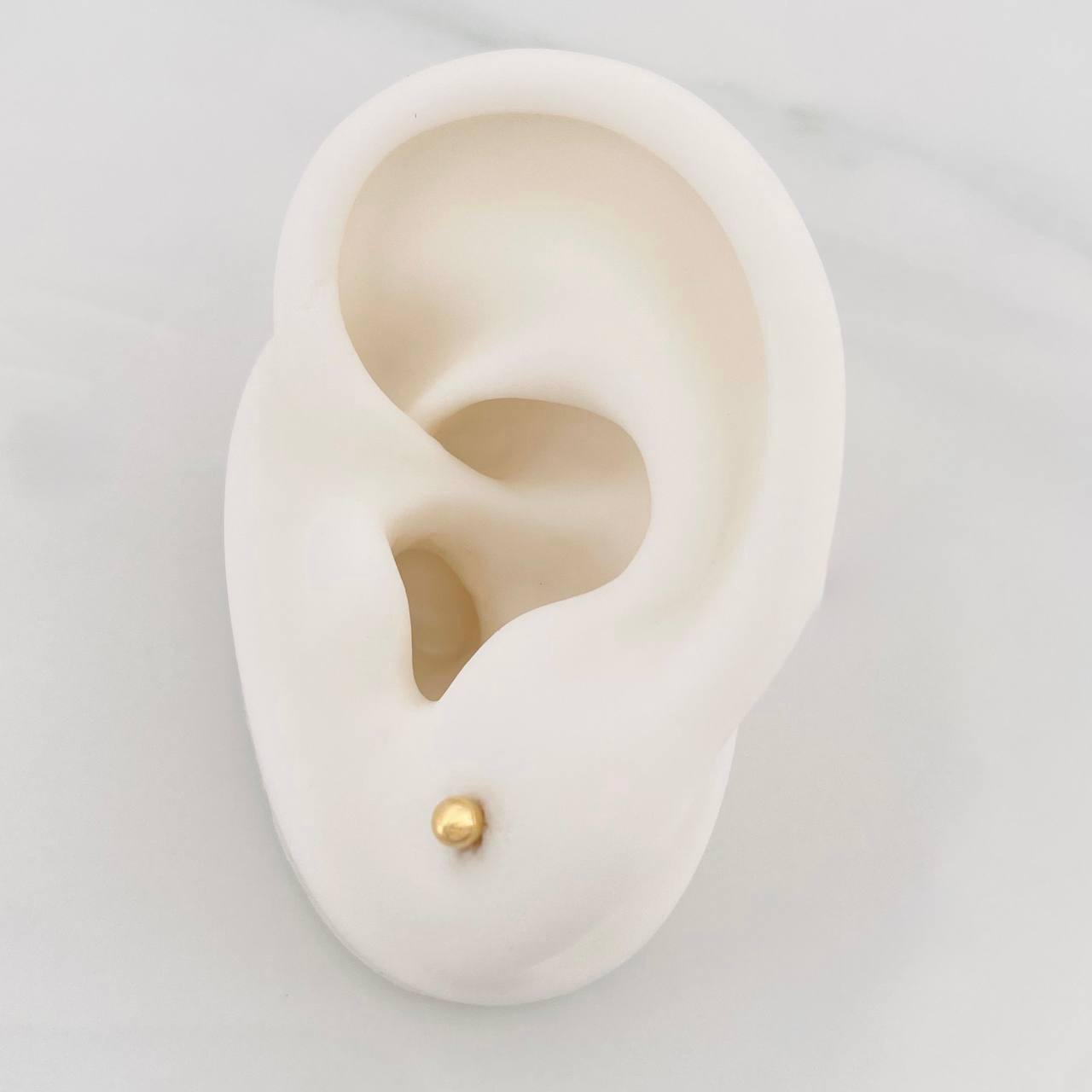 Stud Earrings Plain Bead 0.4g / in / 3mm Yellow Gold 18K