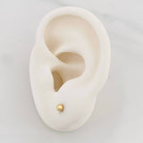 Stud Earrings Plain Bead 0.4g / in / 3mm Yellow Gold 18K