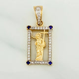 Pendant Resurrected Jesus 2.4 g / 1 in Two Yellow White Gold 18K