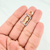 Pendant Resurrected Jesus 2.4 g / 1 in Two Yellow White Gold 18K