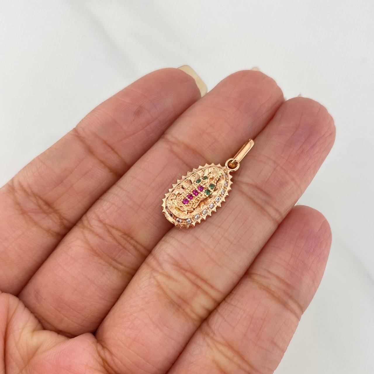 Dije Virgen de Guadalupe 1.45 g / 1 in Oro Rosa 18K