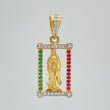 Virgin of Guadalupe Pendant 2.3 g / 1 in Two-Tone Yellow White Gold 18K