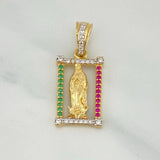 Virgin of Guadalupe Pendant 2.3 g / 1 in Two-Tone Yellow White Gold 18K