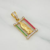 Virgin of Guadalupe Pendant 2.3 g / 1 in Two-Tone Yellow White Gold 18K