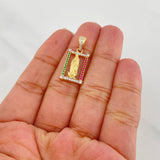 Virgin of Guadalupe Pendant 2.3 g / 1 in Two-Tone Yellow White Gold 18K