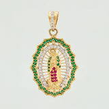 Virgin of Guadalupe Pendant 3.9 g / 1 1/4 in Two-Tone Yellow White Gold 18K