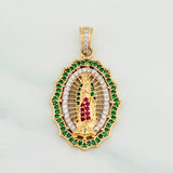 Virgin of Guadalupe Pendant 3.9 g / 1 1/4 in Two-Tone Yellow White Gold 18K