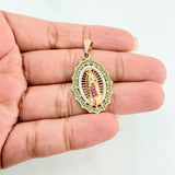 Virgin of Guadalupe Pendant 3.9 g / 1 1/4 in Two-Tone Yellow White Gold 18K