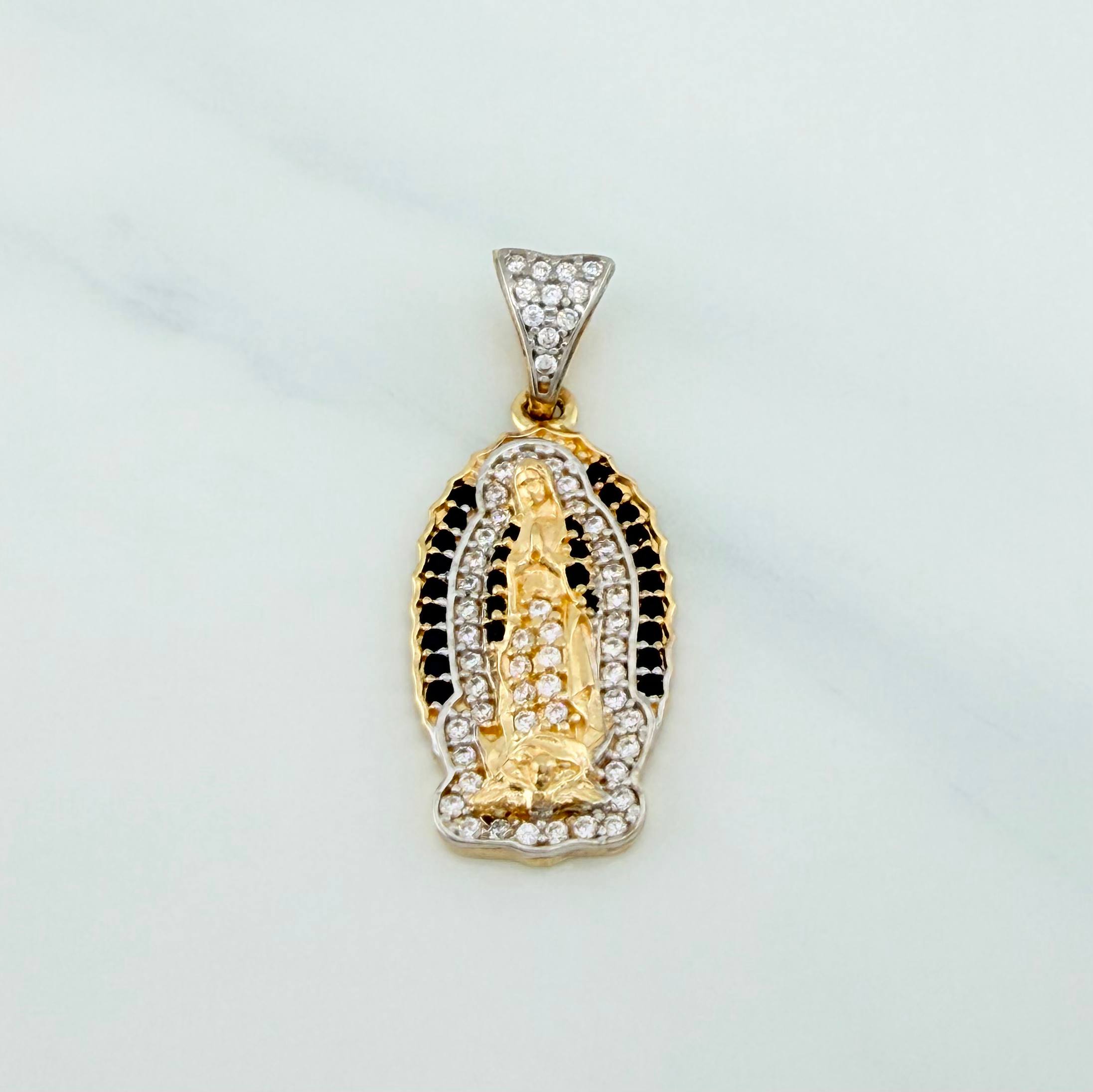 Pendant Virgin of Guadalupe 3.1 g / 1 in Two-Tone Yellow White Gold 18K