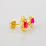 Topos Halo Corazón 1.3g / in / 7.7mm Oro Amarillo 18K