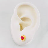 Topos Halo Corazón 1.3g / in / 7.7mm Oro Amarillo 18K