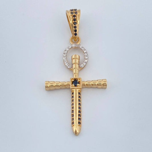 Dije Clavo 3.75gr / 1 3/4 in / Dos Oros Amarillo Blanco 18K $
