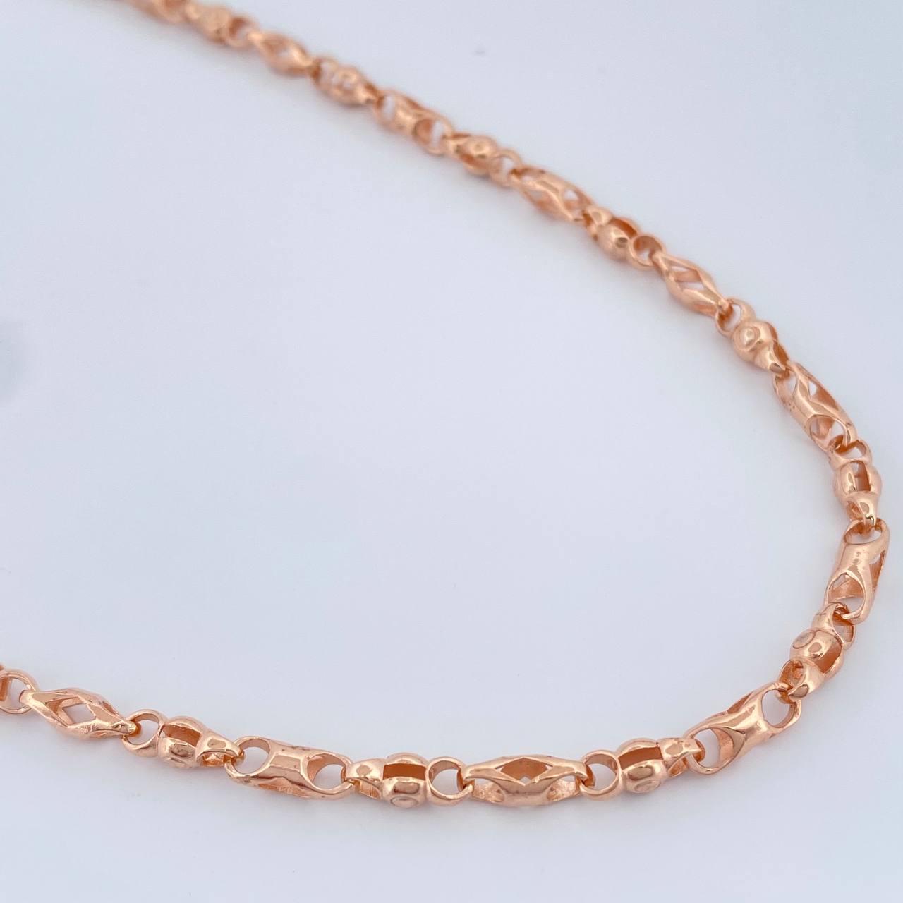 Cadena Rustica Rombos 13.35gr / 18 in / 3mm Oro Rosa 18K $