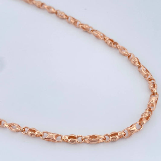 Cadena Rustica Rombos 13.35gr / 18 in / 3mm Oro Rosa 18K $