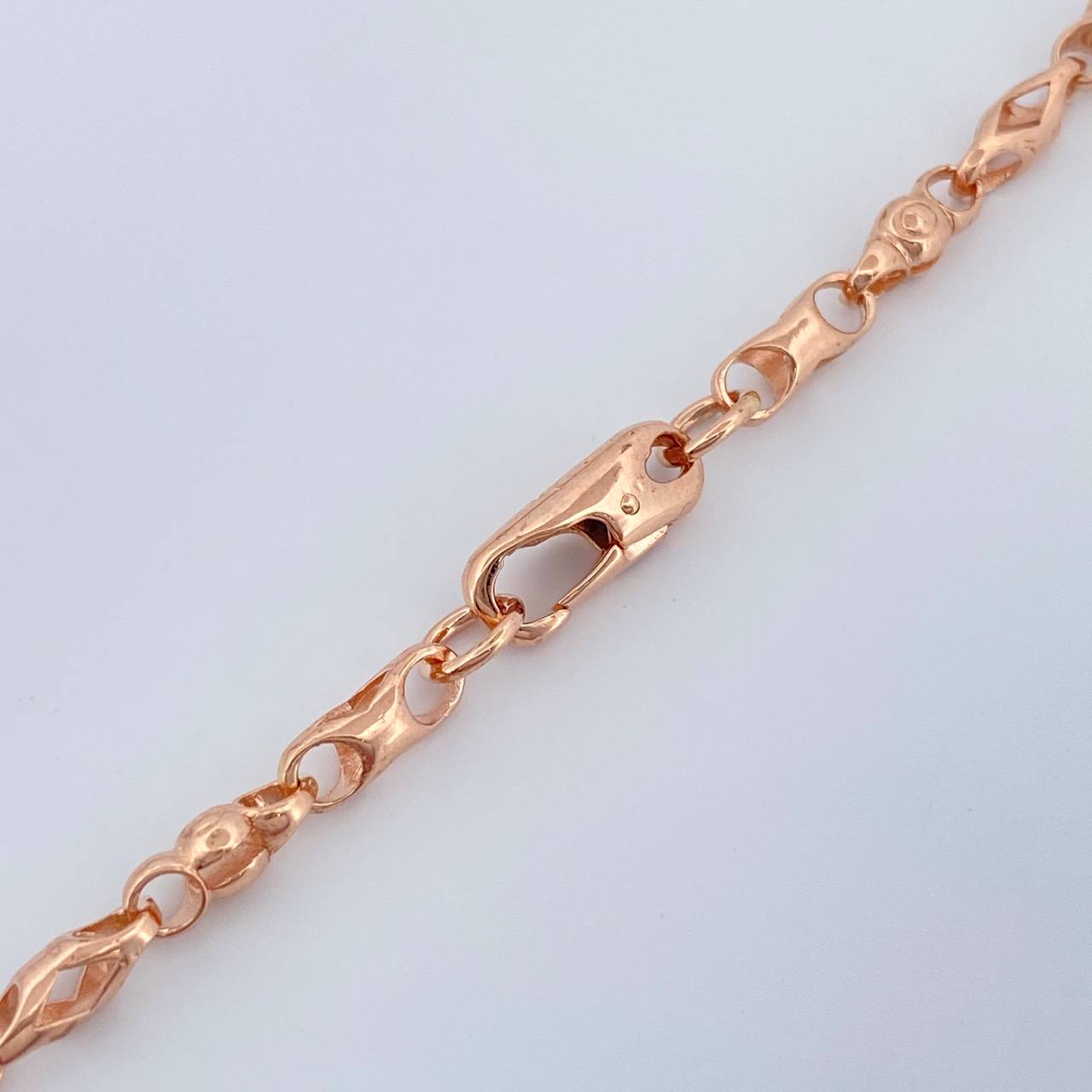 Cadena Rustica Rombos 13.35gr / 18 in / 3mm Oro Rosa 18K $