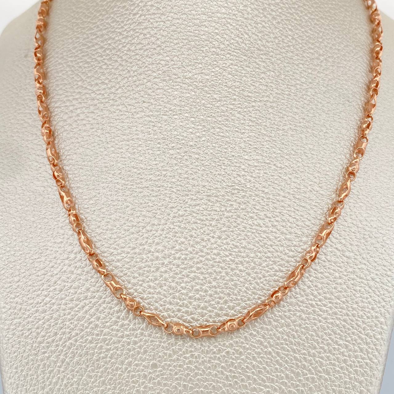Cadena Rustica Rombos 13.35gr / 18 in / 3mm Oro Rosa 18K $