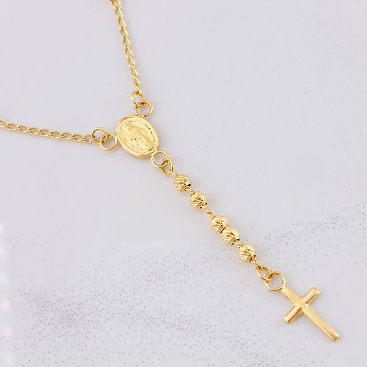 Rosary Miraculous Virgin 5.75g / 20 in / 3mm Yellow Gold 18K