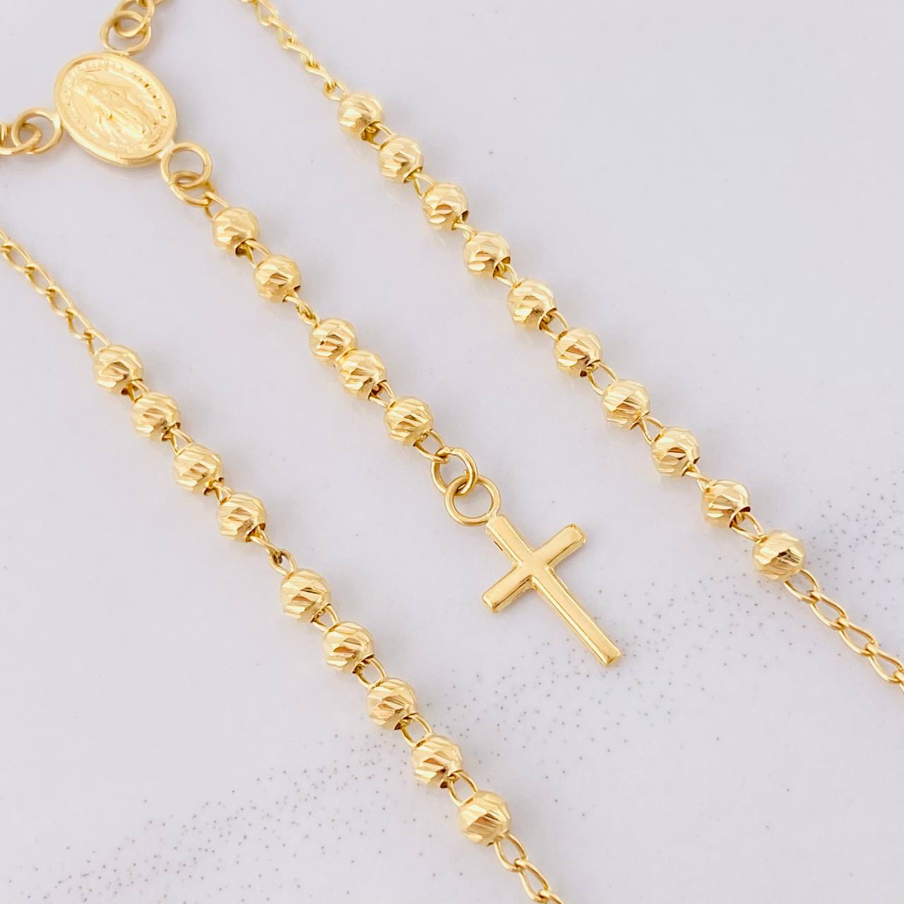Rosary Miraculous Virgin 5.75g / 20 in / 3mm Yellow Gold 18K