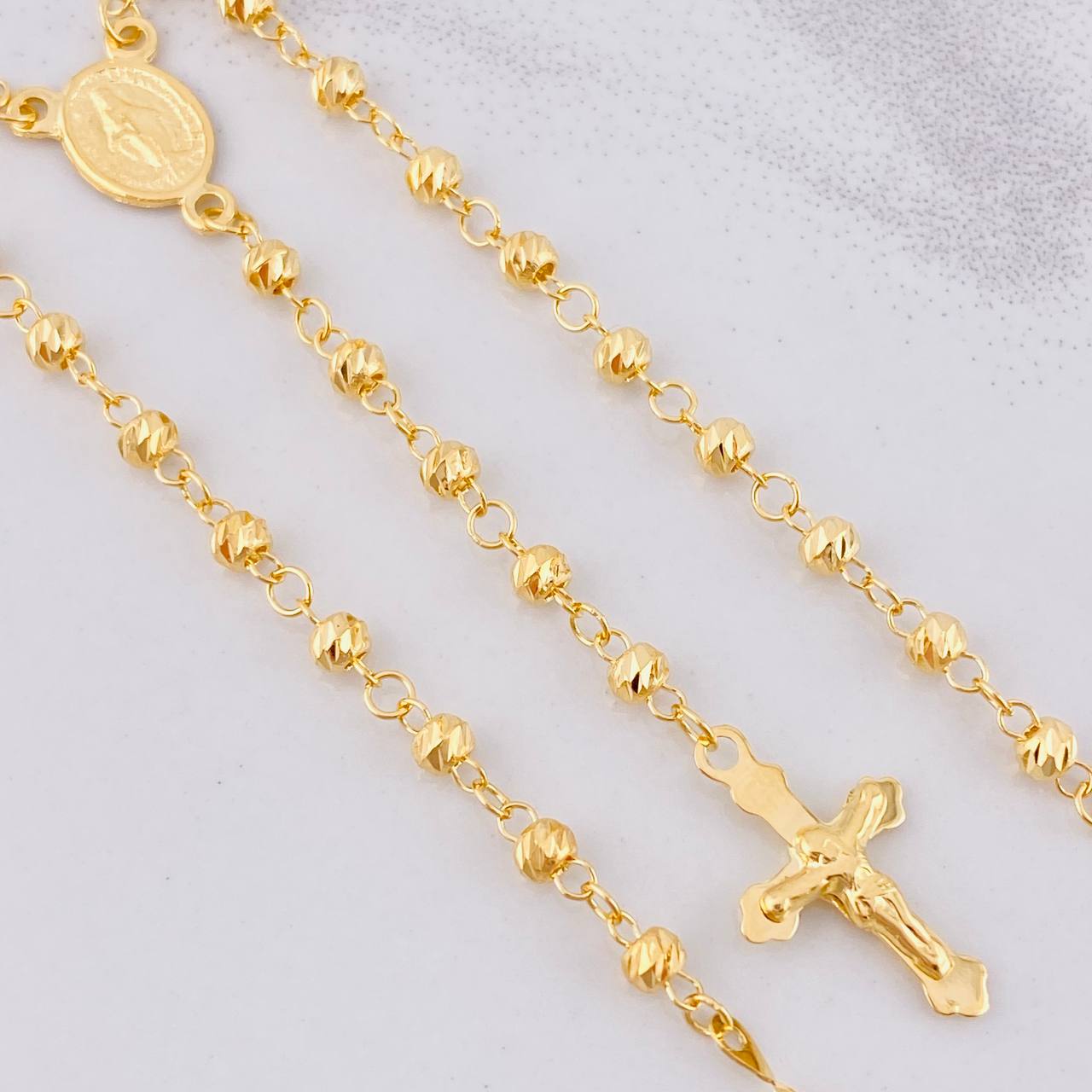 Rosary Miraculous Virgin 6.45g / 20 in / 3mm Yellow Gold 18K