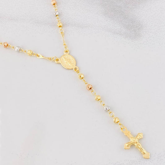Rosary Miraculous Virgin 6g / 20 in / 3mm Three Golds 18K