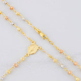 Miraculous Virgin Rosary 6.1g / 20 in / 3mm Three Golds 18K