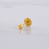 Single Diamond Cut Bead Stud 0.2g / in / 3mm Yellow Gold 18K