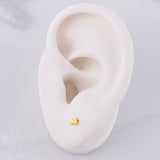 Single Diamond Cut Bead Stud 0.2g / in / 3mm Yellow Gold 18K