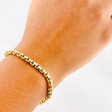 Venetian Bracelet Square 6.55g / 8 1/2 in / 4.4mm Yellow Gold 18K