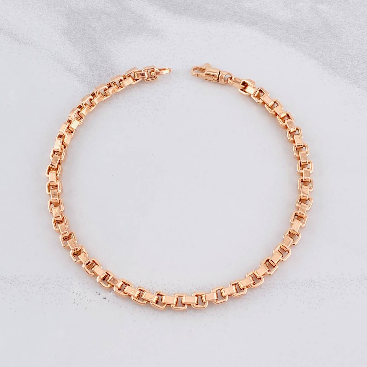 Venetian Bracelet Square 6.4g / 8 1/2 in / 4.3mm Rose Gold 18K