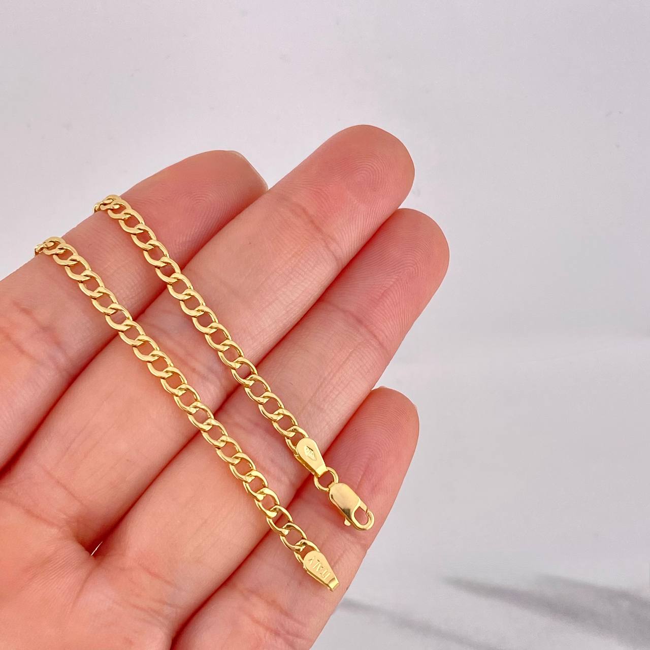 Cadena Cubana 6g / 24 in / 3.2mm Oro Amarillo 18K