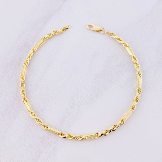 Pulso Lazo Especial 5.2g / 7 3/4 in / 3mm Oro Amarillo 18K