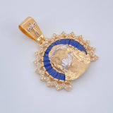 Dije Cristo Rostro 7.5gr / 1 1/4 in / Dos Oros Amarillo Blanco 18K $