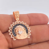Dije Cristo Rostro 7.35gr / 1 1/2 in / Dos Oros Blanco Rosa 18K $