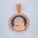 Dije Cristo Rostro 7.35gr / 1 1/2 in / Dos Oros Blanco Rosa 18K $