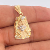 Dije Cristo Rostro 5.45gr / 1 1/4 in / Dos Oros Amarillo Blanco 18K $