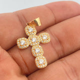 Dije Cruz Tupida 3.85gr / 1 1/2 in / Oro Amarillo 18K $