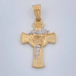 Dije Cruz Rostro Cristo 4.2gr / 1 1/2 in / Dos Oros Amarillo Blanco 18K $