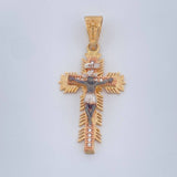 Dije Cruz Cristo Milagroso De Buga 4gr / 1 1/2 in / Tres Oros 18K $