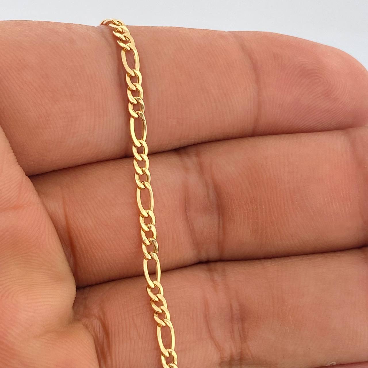 Pulso Figaro 1gr / 7 3/4 in / 2mm Oro Amarillo +1 18K %