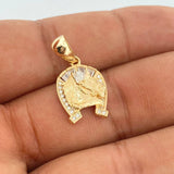 Dije Herradura Caballo 2.55gr / 1 in / Dos Oros Amarillo Blanco 18K %