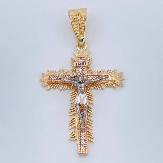 Dije Cruz Cristo Milagroso De Buga 5.15gr / 1 3/4 in / Tres Oros 18K %