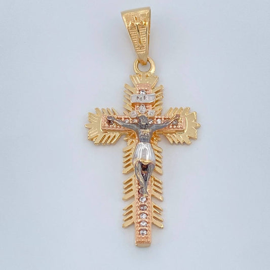 Dije Cruz Cristo Milagroso De Buga 3.95gr / 1 1/2 in / Tres Oros 18K %