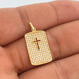Dije Placa Cruz 2.45gr / 1 in / Oro Amarillo 18K %