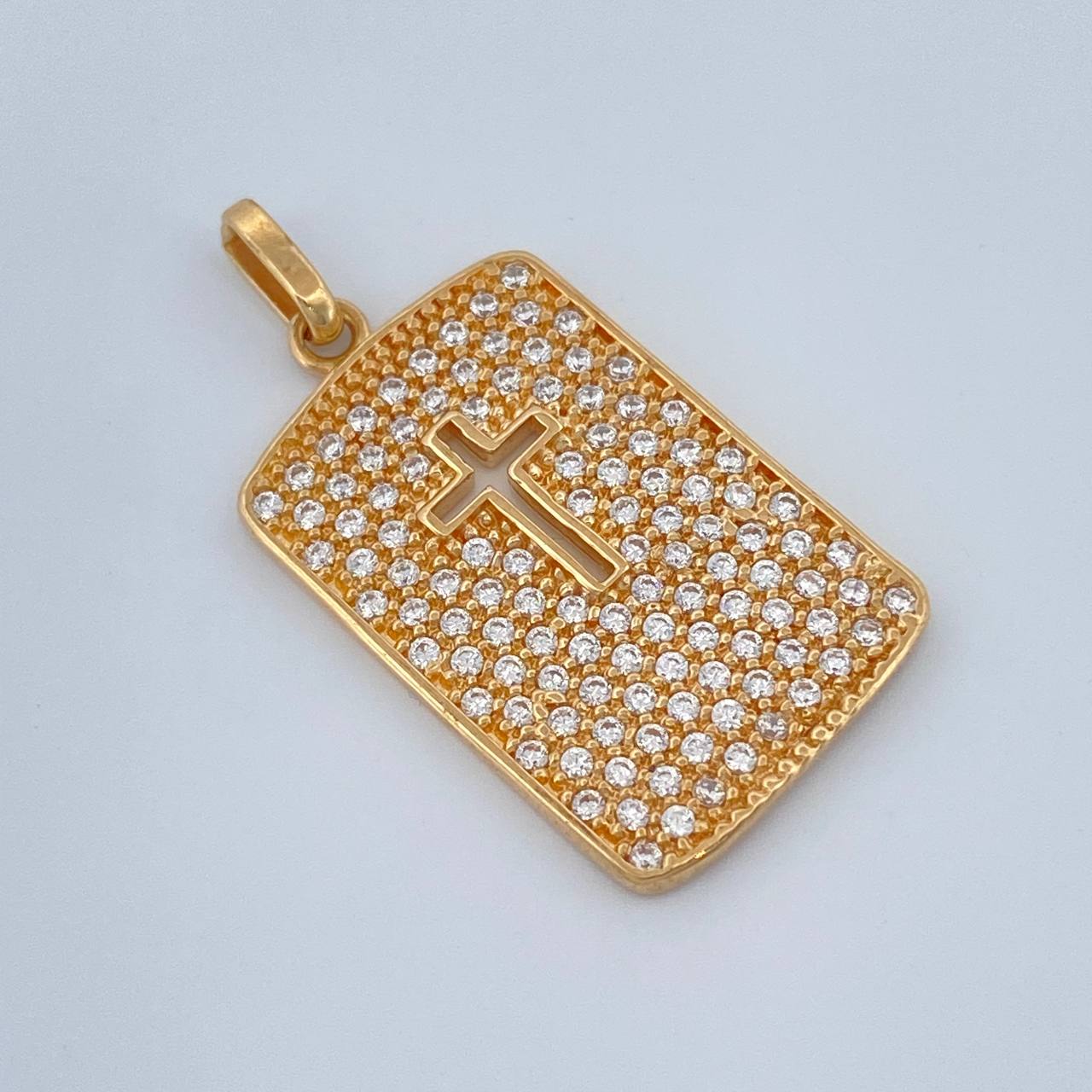 Dije Placa Cruz 2.45gr / 1 in / Oro Amarillo 18K %
