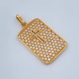 Dije Placa Cruz 2.45gr / 1 in / Oro Amarillo 18K %