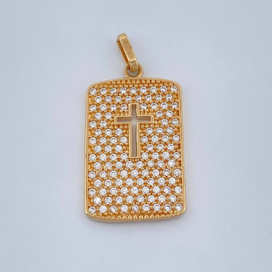 Dije Placa Cruz 2.45gr / 1 in / Oro Amarillo 18K %