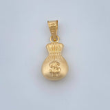 Dije Bolsa de Dinero 0.75gr / 1 in / Oro Amarillo 18%