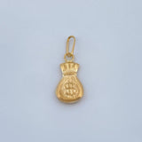 Dije Bolsa de Dinero 0.35gr / 3/4 in / Oro Amarillo 18K %