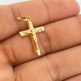 Pendant Cross Christ 1.2gr / 1 1/4 in / 18K Yellow Gold %